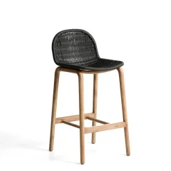 Kave Home Barkrukken|Outdoor Barkruk Alipa Acaciahout en touw (zithoogte 75cm)