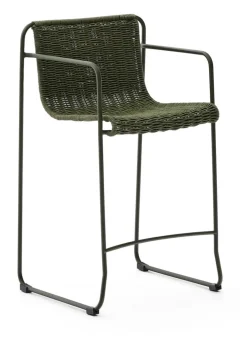 Kave Home Barkrukken|Outdoor Barkruk Maurina Handgeweven touw en staal (zithoogte 65cm)