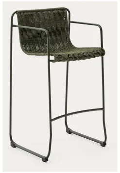 Kave Home Barkrukken|Outdoor Barkruk Maurina Handgeweven touw en staal (zithoogte 75cm)