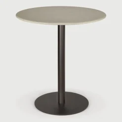 Ethnicraft Eettafels Voor In Je Tuin|Outdoor Bistrotafel Blend Beton, 70cm, kleur Lichtgrijs