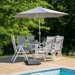 Nohr Eettafels Voor In Je Tuin|Outdoor Diningset Rosemary Met parasol