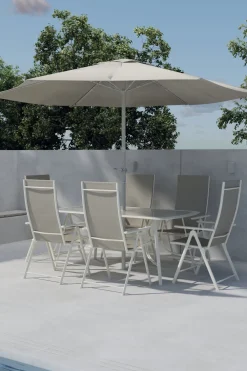 Nohr Eettafels Voor In Je Tuin|Outdoor Diningset Rosemary Met parasol