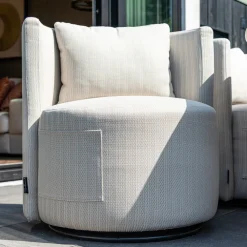 Richmond Interiors Terrasstoelen|Outdoor Draaibare Eetkamerstoel Marlin kleur Beige