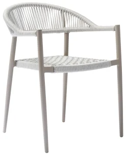 WOOOD Terrasstoelen|Outdoor Eetkamerstoel Yellow Geweven touw Lichtgrijs