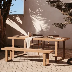 Kave Home Eettafels Voor In Je Tuin|Rechte Eettafel|Outdoor Eettafel Canadell hout Teak