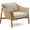 Kave Home Loungestoelen|Outdoor Fauteuil Galea Teakhout en rattan