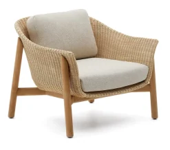 Kave Home Loungestoelen|Outdoor Fauteuil Galea Teakhout en rattan