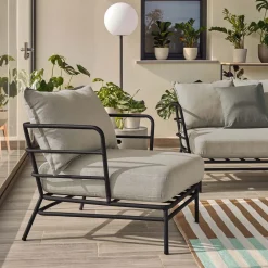 Kave Home Loungestoelen|Fauteuil Stof / Textiel|Outdoor Fauteuil Mareluz Zwart