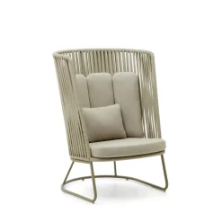 Kave Home Loungestoelen|Outdoor Fauteuil Saconca Met hoge rug, Gevlochten touw
