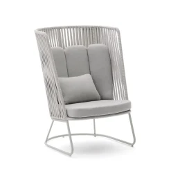 Kave Home Loungestoelen|Outdoor Fauteuil Saconca Met hoge rug, Gevlochten touw