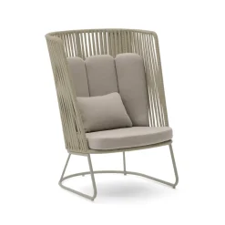 Kave Home Loungestoelen|Outdoor Fauteuil Saconca Met hoge rug, Gevlochten touw