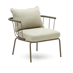 Kave Home Loungestoelen|Outdoor Fauteuil Salguer Gevlochten touw en staal, kleur Beige