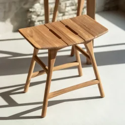 Ethnicraft Barkrukken|Krukjes|Outdoor Krukje Osso Teakhout, kleur Naturel