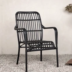 Nohr Loungestoelen|Outdoor Loungestoel Aeisha Rotan Zwart