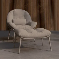 Nohr Loungestoelen|Outdoor Loungestoel Laurissa Met hocker, kleur Beige