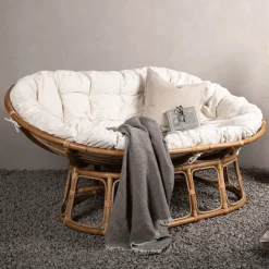 Nohr Loungestoelen|Outdoor Loveseat Larhonda Rotan, kleur Off White Naturel