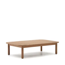 Kave Home Loungetafels & Bijzettafels|Outdoor Salontafel Sacova Eucalyptushout, 140 x 89cm Naturel