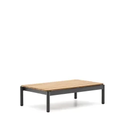 Kave Home Loungetafels & Bijzettafels|Outdoor Salontafel Sorells Teakhout, 91 x 57cm Donkergrijs