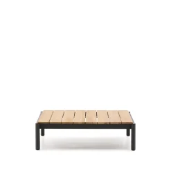 Kave Home Loungetafels & Bijzettafels|Outdoor Salontafel Sorells Teakhout en aluminium, 89 x 91cm Grijs