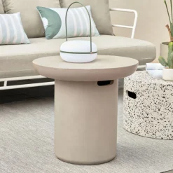 Kave Home Loungetafels & Bijzettafels|Outdoor Salontafel Taimi Ø50cm, kleur Grijs