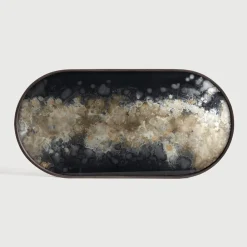 Ethnicraft Keukengerei|Ovaal Dienblad Organic 71 x 36cm, kleur Zwart