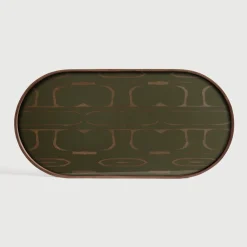 Ethnicraft Keukengerei|Ovaal Dienblad Second Nature 71 x 36cm, kleur Moss