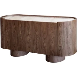 Richmond Interiors Dressoirs|Ovaal Dressoir Callahan Keramiek, 160cm Bruin