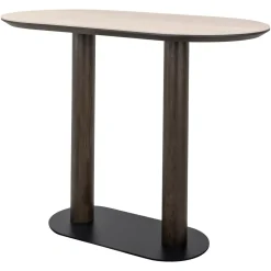 Richmond Interiors Bartafels|Ovale Bartafel Ritz Travertin en eiken, 140 x 75cm Bruin