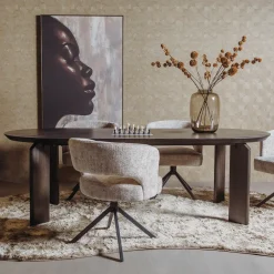 Tower Living Ovale Eettafel|Ovale Eettafel Allure Eiken Espresso