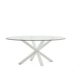 Kave Home Ovale Eettafel|Ovale Eettafel Argo Glas, 200 x 100cm
