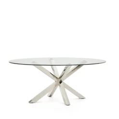 Kave Home Ovale Eettafel|Ovale Eettafel Argo Glas, 200 x 100cm
