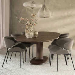 Eleonora Ovale Eettafel|Ovale Eettafel Coco Mangohout, kleur Bruin Lichtbruin