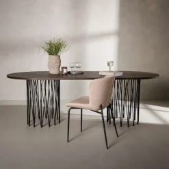 Nohr Ovale Eettafel|Ovale Eettafel Danni 220 x 100cm, kleur Mokka