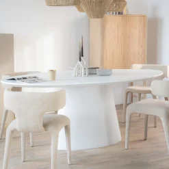 Eleonora Ovale Eettafel|Ovale Eettafel Elin kleur Wit