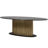 Richmond Interiors Marmeren Eettafel|Ovale Eettafel|Ovale Eettafel Ironville Mangohout en marmer, 235 x 110cm