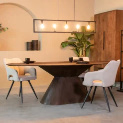 LABEL51 Ovale Eettafel|Ovale Eettafel Jagger Mangohout Espresso