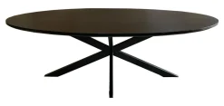 Livingfurn Ovale Eettafel|Ovale Eettafel Jesper Mangohout, 240 x 110cm, kleur Zwart