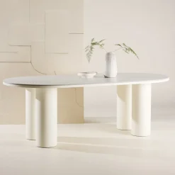 Nohr Ovale Eettafel|Ovale Eettafel Jossie MDF 220 x 110cm, kleur Wit