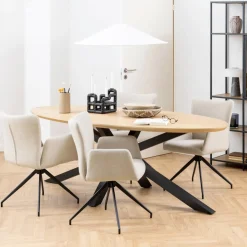 Bendt Ovale Eettafel|Ovale Eettafel Line Eiken, 220 x 100cm Naturel