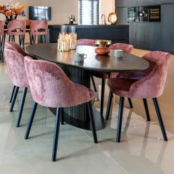 Richmond Interiors Ovale Eettafel|Ovale Eettafel Luxor Eikenhout, kleur donker Bruin