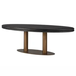 Richmond Interiors Ovale Eettafel|Ovale Eettafel Macaron Eikenhout en metaal, 235 x 110cm