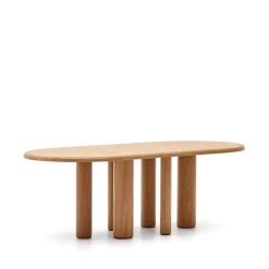 Kave Home Ovale Eettafel|Ovale Eettafel Mailen Essenhout, 220 x 105cm