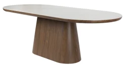 ZILT Marmeren Eettafel|Ovale Eettafel|Ovale Eettafel Nathen en marmerlook Walnoot