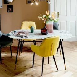 Artistiq Living Marmeren Eettafel|Ovale Eettafel|Ovale Eettafel Nicky Marmerlook