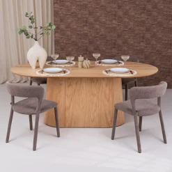 Livingfurn Ovale Eettafel|Ovale Eettafel Novero Eiken, kleur Naturel