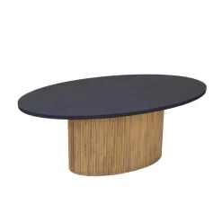 Tower Living Ovale Eettafel|Ovale Eettafel Palazzo Teakhout en mineraal stucwerk