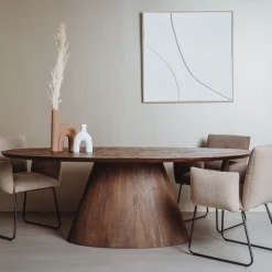 Tower Living Ovale Eettafel|Ovale Eettafel Premana Mangohout, kleur Bruin