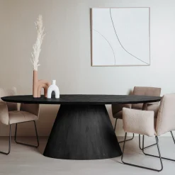 Tower Living Ovale Eettafel|Ovale Eettafel Premana Mangohout, kleur Zwart