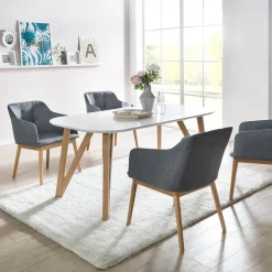 Artistiq Living Rechte Eettafel|Ovale Eettafel Ravi kleur Wit