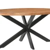 Livingfurn Ovale Eettafel|Ovale Eettafel Rocky Mangohout en staal